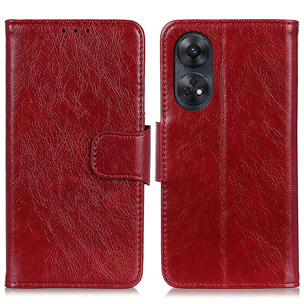 For Oppo Reno8 T 4G Nappa Texture Split Leather Folding Stand Wallet Case Cell Phone Shockproof Cover For Oppo Reno8 T 4G Nappa Texture Split Leather Folding Stand Wallet Case Cell Phone Shockproof Cover
